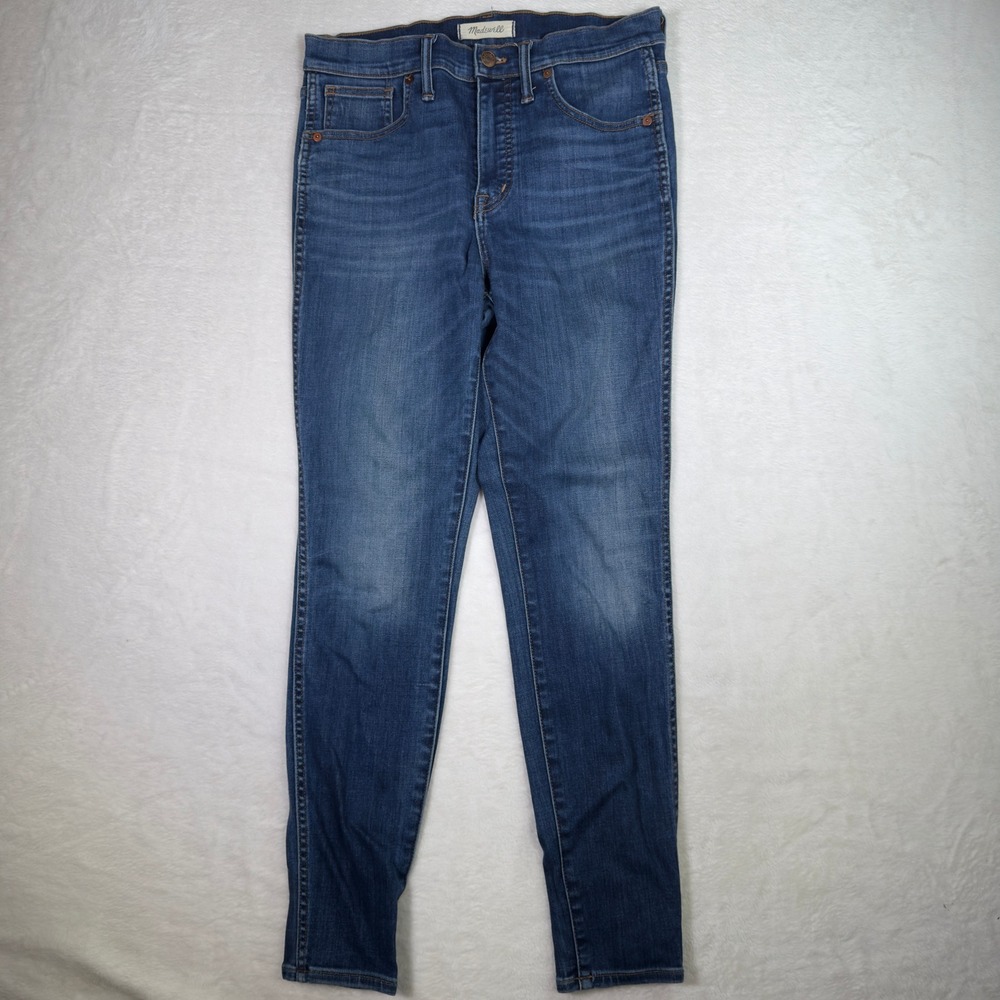 Madewell 10" High Rise Skinny Jeans Womens Size‎ 29 Distressed Denim Blue